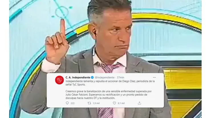 El posteo de Independiente contra Diego Díaz por su burla a Falcioni