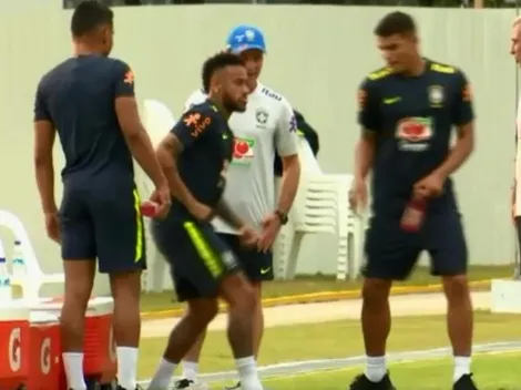 Video: Thiago Silva hizo enojar a Neymar en el entrenamiento de Brasil
