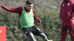 Juan Fernando Quintero en un entrenamiento de River.