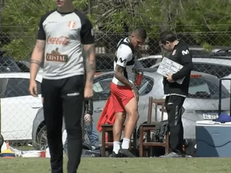 Guerrero que preocupa: Paolo no terminó la práctica con Perú por un golpe en la pierna derecha