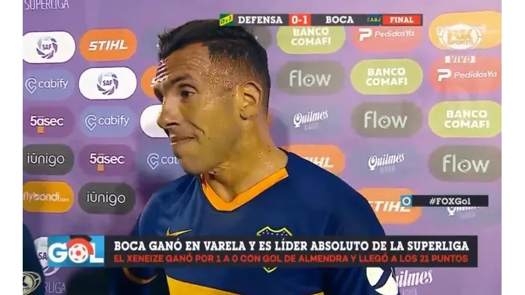 Carlos Tevez tras la victoria en Florencio Varela.