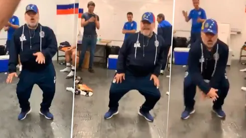 Es sábado, ganó Gimnasia y Maradona lo sabe: ¡la rompió bailando!