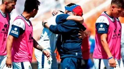 El festejo en el primer tanto de Gimnasia.