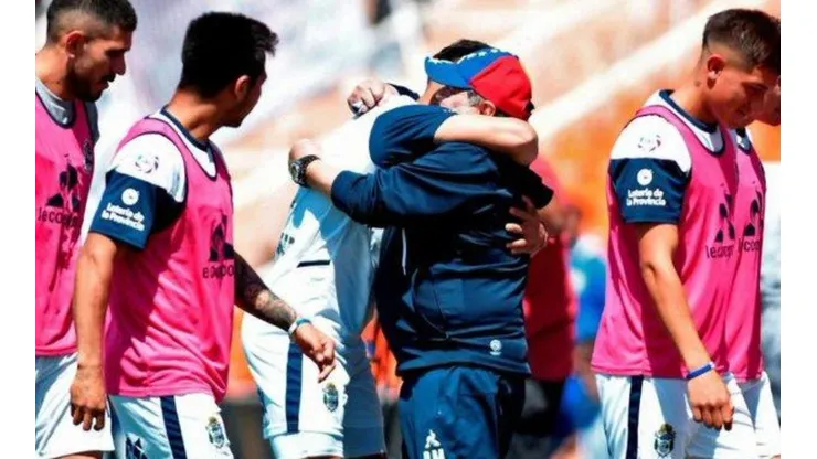 El festejo en el primer tanto de Gimnasia.