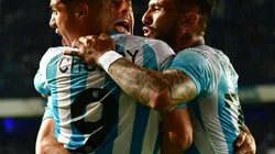 El festejo de los jugadores de Racing.