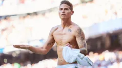 Así festejó James Rodríguez su gol contra el Granada.