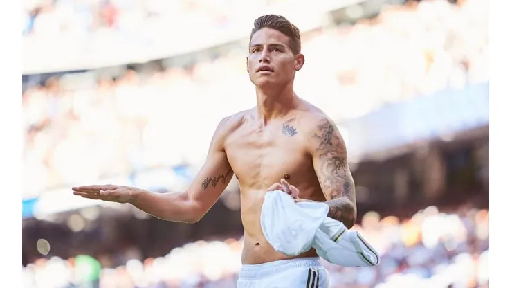 Así festejó James Rodríguez su gol contra el Granada.