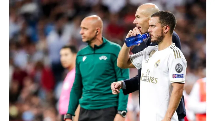 Foto de Eden Hazard y Zinedine Zidane.