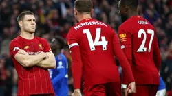 Foto del festejo del jugador de Liverpool