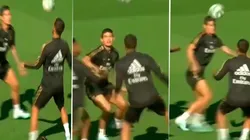 Tuya, mía, tuya, mía: James y Hazard enloquecieron a todos en entrenamiento del Real Madrid