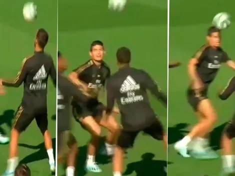 Tuya, mía, tuya, mía: James y Hazard enloquecieron a todos en entrenamiento del Real Madrid