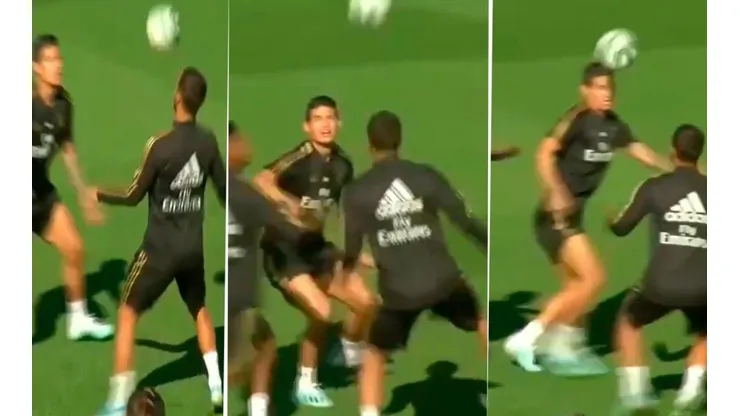 Tuya, mía, tuya, mía: James y Hazard enloquecieron a todos en entrenamiento del Real Madrid