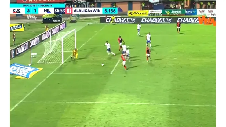 Mauricio Duarte le reventó el arco a Wuilker Faríñez y puso el 3-1 para Cúcuta