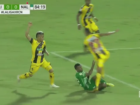 Por poco le deja el tobillo de trapo al rival: Mafla, segundo expulsado en Nacional