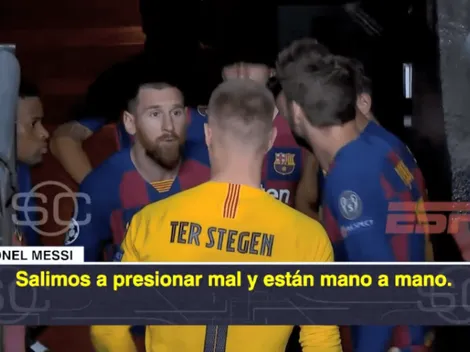 Más capitán que nunca: la charla técnica de Messi antes de jugar el segundo tiempo
