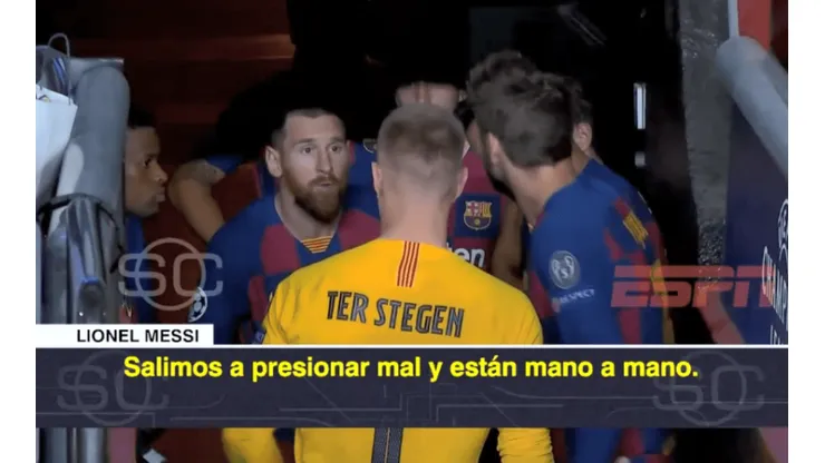 Más capitán que nunca: la charla técnica de Messi antes de jugar el segundo tiempo