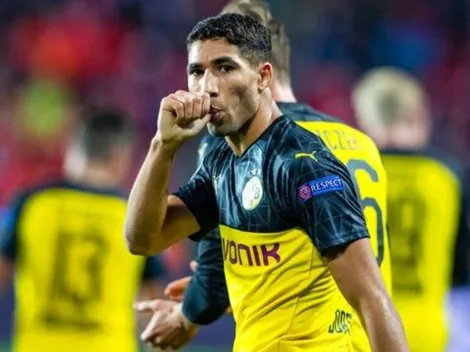 Con un doblete de Hakimi Achraf, Borussia Dortmund le ganó 2 a 0 al Slavia Praga