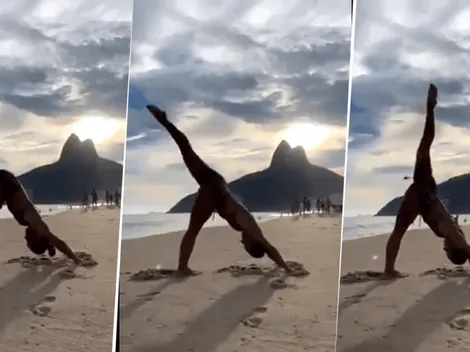 Video viral: ella estaba haciendo yoga y un helicóptero diabólico le arruinó todo