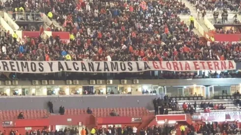 La nueva bandera de los hinchas Millonarios.