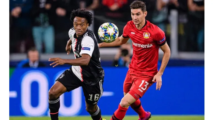 Juan Guillermo en su último juego de Champions League contra Bayer Leverkusen.
