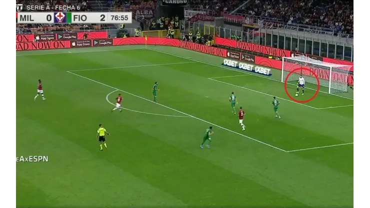Desde ahí empezó la jugada del gol de Fiorentina.