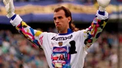 Carlos Fernando Navarro Montoya en el arco de Boca.