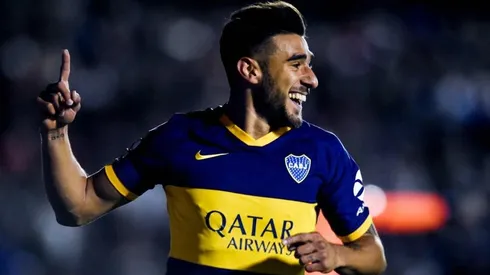 Eduardo Salvio con la camiseta de Boca Juniors.