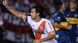 Leonardo Pisculichi festejando su gol ante Boca en 2014.