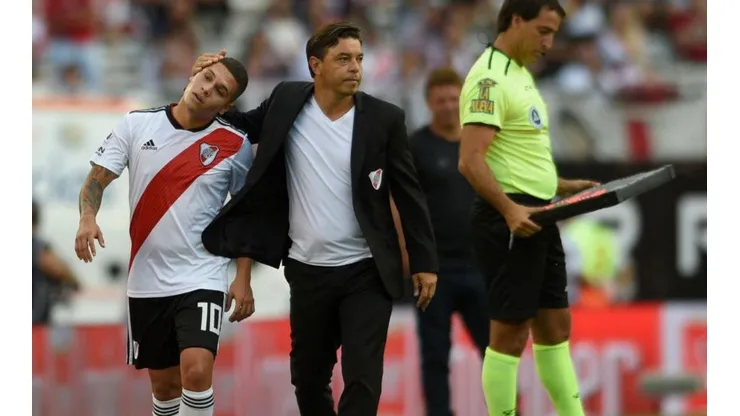Juan Fernando Quintero y Marcelo Gallardo en River Plate.