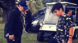 Claudia Villafañe vio una foto de Maradona con su nieto y se descargó en Instagram