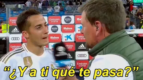Lucas Vázquez se enojó por la pregunta del periodista y se fue de la entrevista sin mirarlo