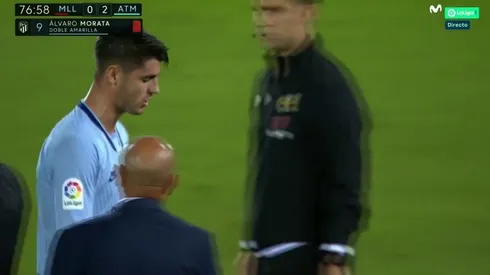 Afuera vs. Real Madrid: Morata entró a los 68' y a los 76' lo echaron por dos amarillas