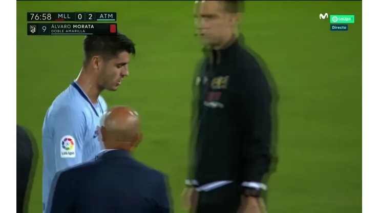 Afuera vs. Real Madrid: Morata entró a los 68' y a los 76' lo echaron por dos amarillas