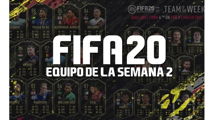 Kevin De Bruyne con 92 de valoración lidera el Equipo de la Semana 2 de FIFA 20