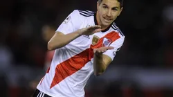 Ignacio Fernández festejando un gol con la camiseta de River.