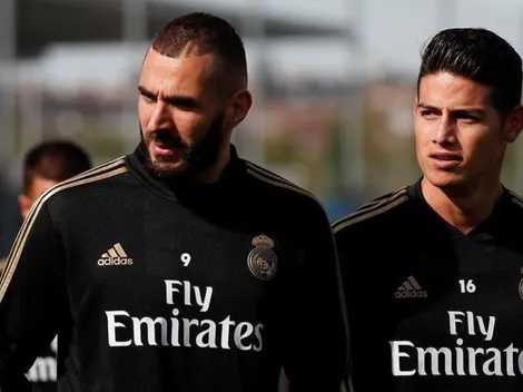 Benzema tiró foto con James en Instagram y el colombiano le contestó con mucho amor