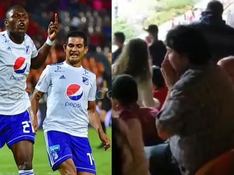 Hincha infiltrado de Millos celebró con todo el 1-2 ante el DIM y explicó su justa razón para hacerlo