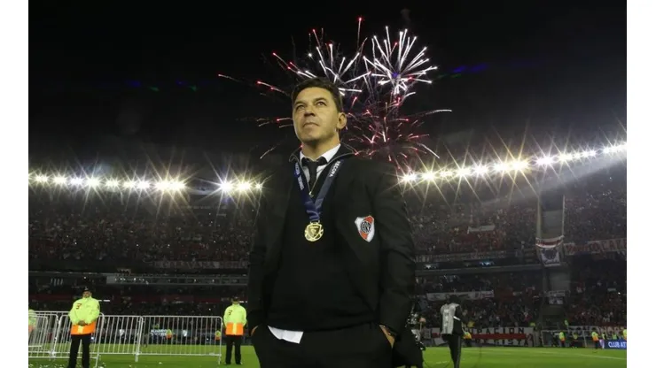 Marcelo Gallardo tras uno de sus tantos logros.