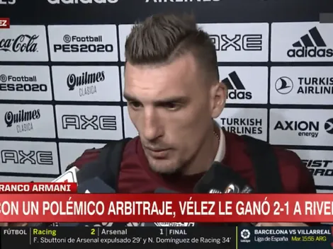 Franco Armani: "Perdiendo de esta manera da gusto"