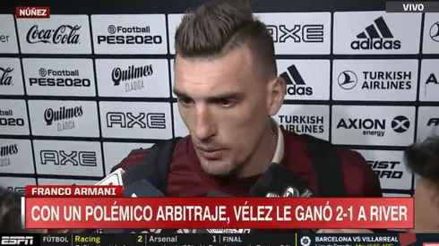 Franco Armani: "Perdiendo de esta manera da gusto"