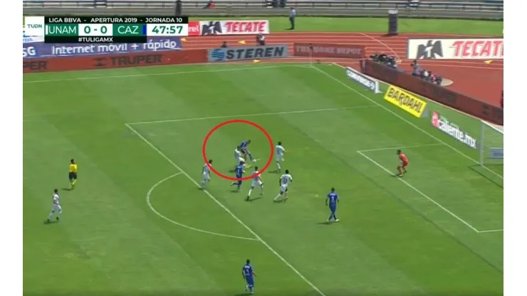 Remate contundente: Jonathan Rodríguez rompió el cero ante Pumas