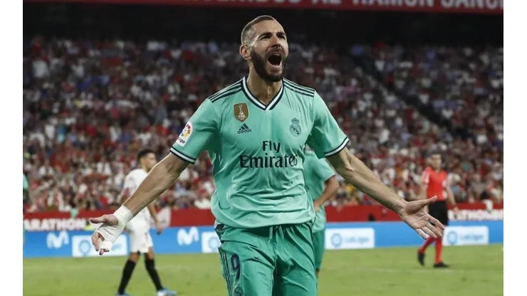 El festejo de Karim Benzema.