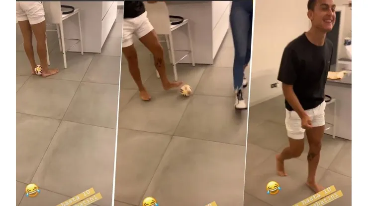 Dybala tenía una pelota en los pies, vio pasar a Oriana Sabatini, la trolleó y todo quedó filmado
