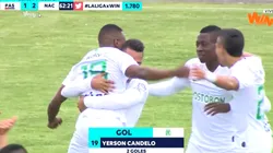 Yerson Candelo puso el 1-2 a favor de Atlético Nacional contra Pasto.