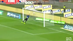 Así colgó Juan David Pérez a David González para el primer gol de Millonarios.