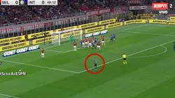 Brozovic ejecuto a la perfección la jugada preparada del Inter que, con suspenso, le gana al Milan