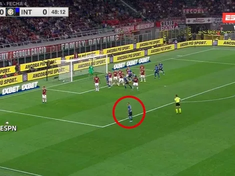 Brozovic ejecuto a la perfección la jugada preparada del Inter que, con suspenso, le gana al Milan