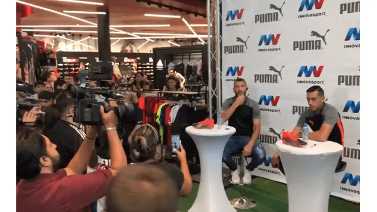 Funes Mori y Nico Sánchez se divirtieron en un evento