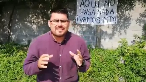 Manta de apoyo para Monterrey en El Barrial