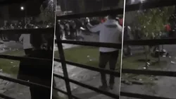 Foto de la policía contra los hinchas de River.